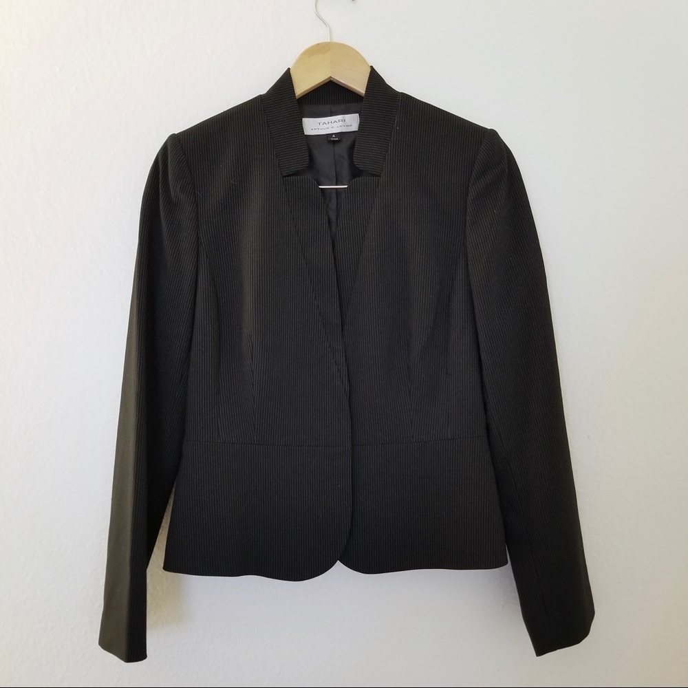 Black Tahari Pinstripe Blazer